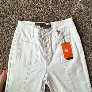 Risen Women's White Flare Jeans
